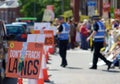 An Anti-Fracking Sign at the Protest in Preston Royalty Free Stock Photo