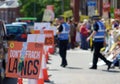 An Anti-Fracking Sign at the Protest in Preston