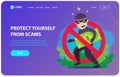 Anti-fraud landing page. a thief steals your money.