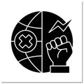 Anti globalism glyph icon