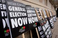 Anti government poster seen at the Britain Is Broken / General Election Now demonstration in London.