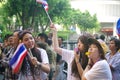 Anti-government protesters to blockade the Royal Thai Police. The protest Against The Amnesty bill