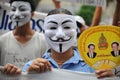 Anti-Government 'White Mask' Protest in Bangkok Royalty Free Stock Photo
