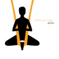 Anti-gravity yoga poses woman silhouette