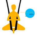 Anti-gravity yoga poses woman silhouette