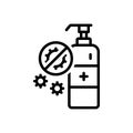 Black line icon for Anti, germs and bacteria