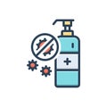 Color illustration icon for Anti, germs and bacteria