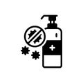 Black solid icon for Anti, germs and bacteria