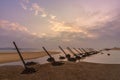 Anti-landing spikes on the beach of kinmen Royalty Free Stock Photo