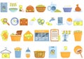 Anti-money laundry icons set, cartoon style Royalty Free Stock Photo