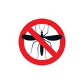 Anti mosquito repellent logo. Stop insects spray icon. Dangerous bloodsucking flying midge caution logo. Disease