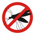 Anti mosquito sign with a funny cartoon mosquito.. Royalty Free Stock Photo