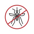Anti mosquito sign. Insect protection icon. Editable vector illustration Royalty Free Stock Photo