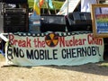 Anti Nuclear Protest Banner Royalty Free Stock Photo