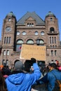 Anti-pipeline Protester Calls for Decolonization Outside Ontario Legislative Building