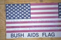 Anti President Bush American flag at AIDS protest, Los Angeles, California