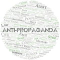 Anti-Propaganda word cloud. Vector made with the text only.