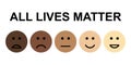 Anti racism vector banner. black lives matter. stop racist. racial diversity race concept. together against racial discrimination