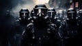 Anti-Riot Police Ready for Civil Disturbance. Generative ai