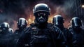 Anti-Riot Police Ready for Civil Disturbance. Generative ai