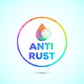 Anti rust icon design illustration. Anti oxidation sign, Rust resistant symbol in low poly style Royalty Free Stock Photo