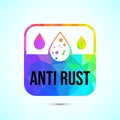 Anti rust icon design illustration. Anti oxidation sign, Rust resistant symbol in low poly style Royalty Free Stock Photo