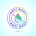 Anti rust icon design illustration. Anti oxidation sign, Rust resistant symbol in low poly style Royalty Free Stock Photo