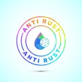 Anti rust icon design illustration. Anti oxidation sign, Rust resistant symbol in low poly style Royalty Free Stock Photo