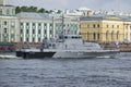 Anti-sabotage boat `Suvorovets` PRDK-841. Saint Petersburg Royalty Free Stock Photo