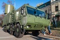 Anti-ship radar. Mobile locator station of the NEPTUNE anti-ship missile system of the Ukrainian army. Exhibition of military Royalty Free Stock Photo