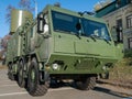 Anti-ship radar. Mobile radar station of the anti-ship missile system NEPTUNE of Ukrainian army. Exhibition of military equipment