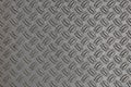 Anti slip gray metal plate with diamond pattern Royalty Free Stock Photo