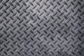 Anti slip gray metal plate with diamond pattern Royalty Free Stock Photo