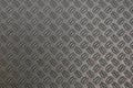 Anti slip gray metal plate with diamond pattern Royalty Free Stock Photo