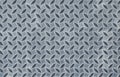 Anti slip gray metal plate with diamond pattern Royalty Free Stock Photo