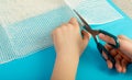 Anti-Slip Underlay to Prevent Rugs from Moving, Rubber Mesh for Placing Under Carpet Royalty Free Stock Photo