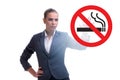 Anti smoking concept with antismoking logo Royalty Free Stock Photo