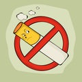 Anti smoking sign and symbol. Royalty Free Stock Photo