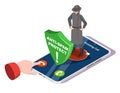 Anti spam call protect mobile service vector