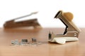 Anti-stapler and paper clips Royalty Free Stock Photo