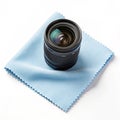 Anti-static lens cleaning cloth for camera Royalty Free Stock Photo