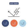 Anti static material outline icons set