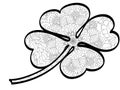 Anti stress coloring book clover. Plant, leaf, vector. Black lines, white background. Saint Patric Day