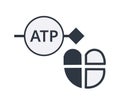 Anti-tachycardia pacing, right atrial and right ventricular symbol