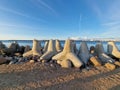 Anti-tank hedgehogs used for pier construction