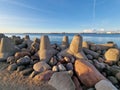 Anti-tank hedgehogs used for pier construction