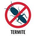 Anti-termite red and blue icon on vector illustration