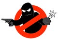 The anti-terrorist campaign icon. Vector illustration of stop terrorism background concept, isolated on a white background.