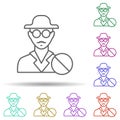 Anti theft multi color icon. Simple thin line, outline vector of security icons for ui and ux, website or mobile application Royalty Free Stock Photo