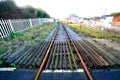 Anti trespass boards by train track